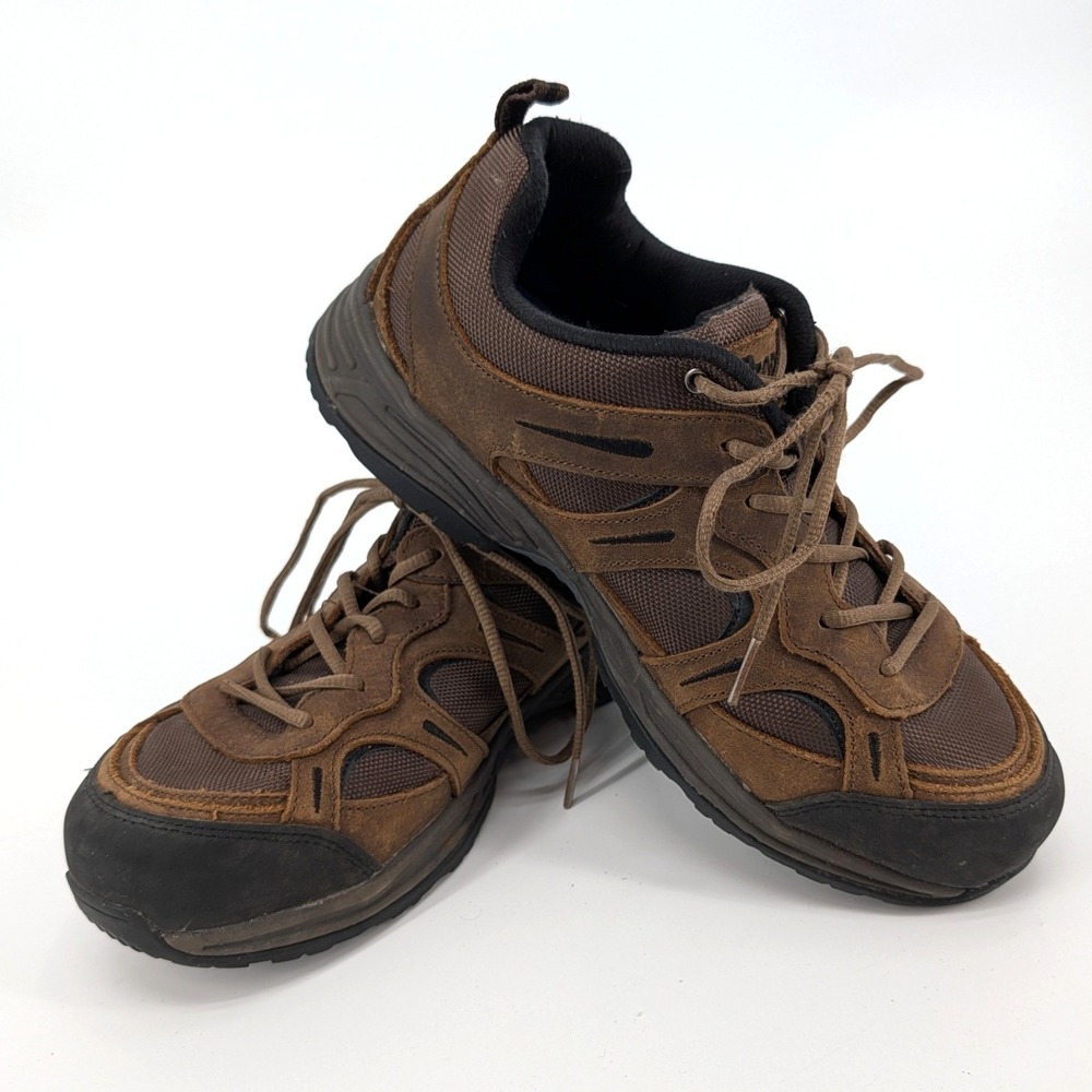 Propet Connelly M5503 Brown Leather Mesh Walking‎ Shoes Wide 3E Mens 9